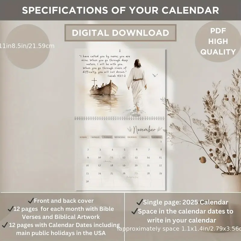 🎄Early New Year Sale 49% OFF🔥Christianity 2025 Bible Verse Calendar