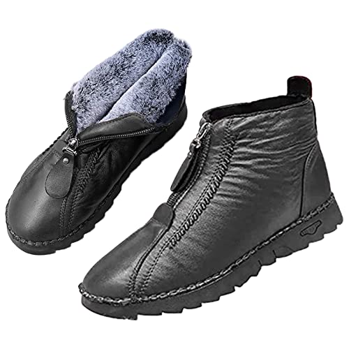 🎄CHRISTMAS ON SALE🔥Women's Genuine Leather Thickened Warm Snow Boots Non-Slip Ankle Boots