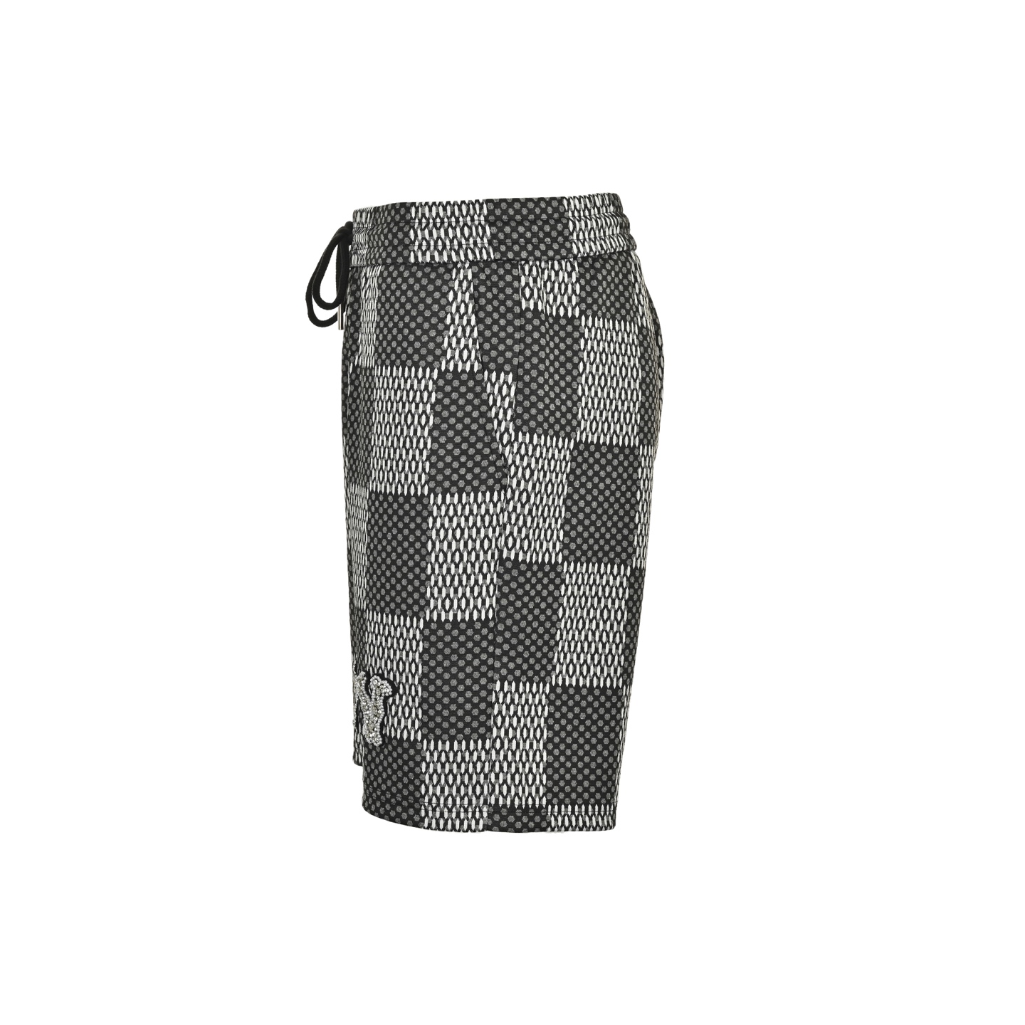Louis Vuitton 25ss Pharrell checkerboard rhinestone wool shorts