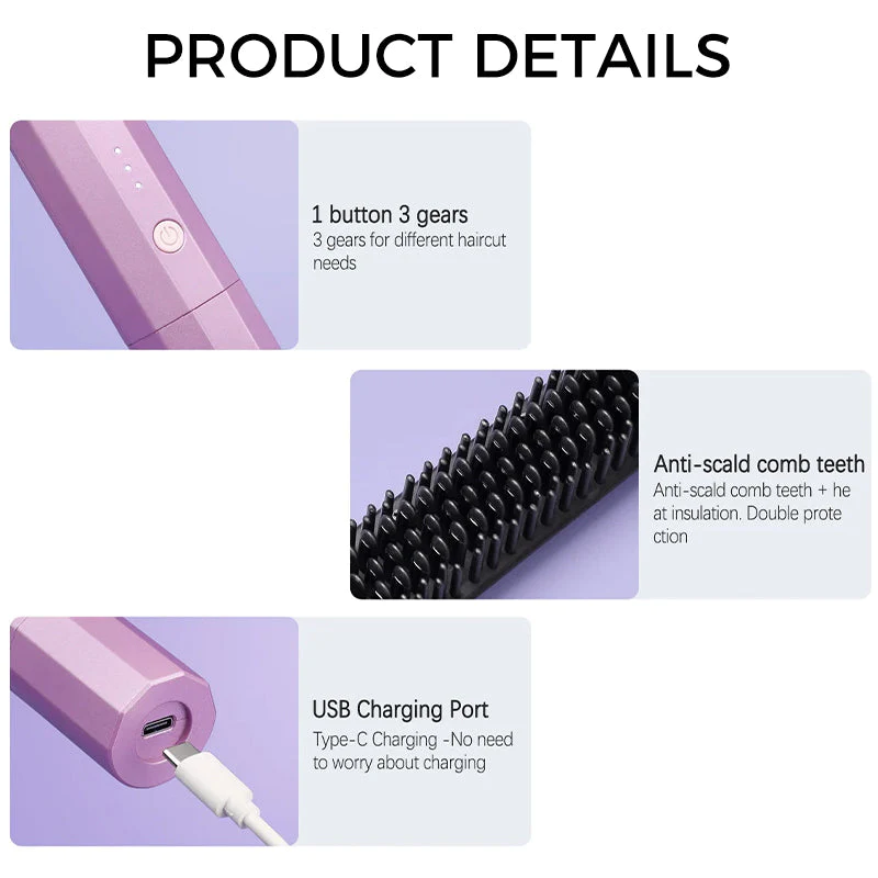 (🔥Last Day Promotion-SAVE 70% OFF)-2023 New Cordless Negative lon Hair Straightener Styling Comb