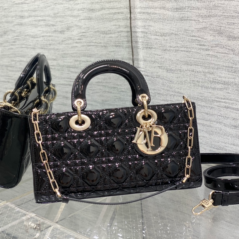Dior D-joy Medium Patent Leather Bag