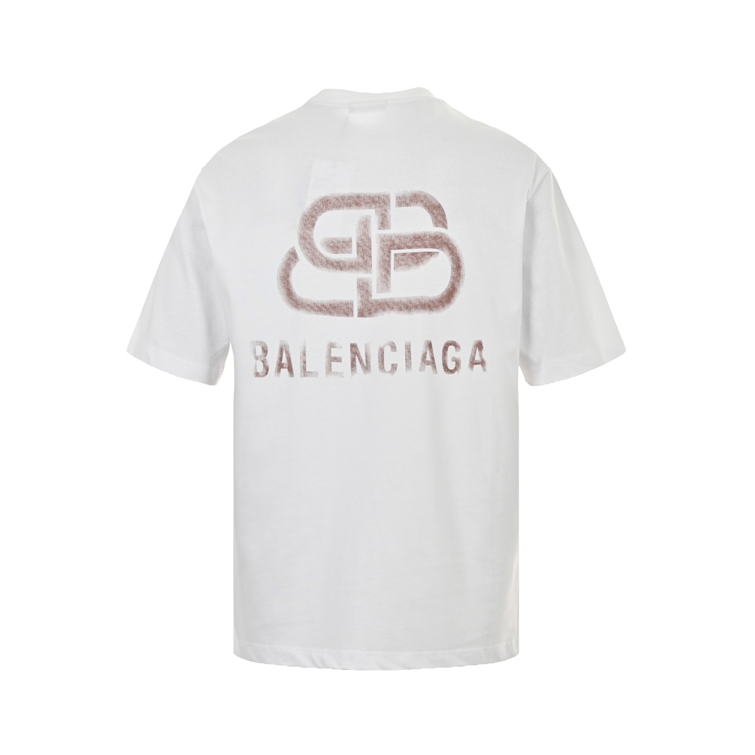 Balenciaga 24ss distressed lock print short sleeves