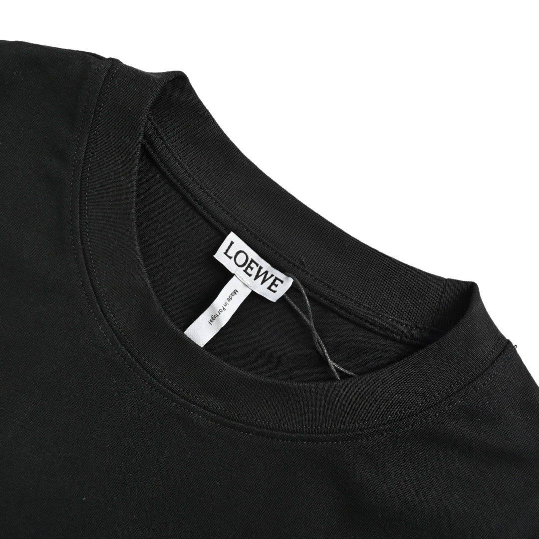 Loewe 24ss panda embroidered letter short sleeve