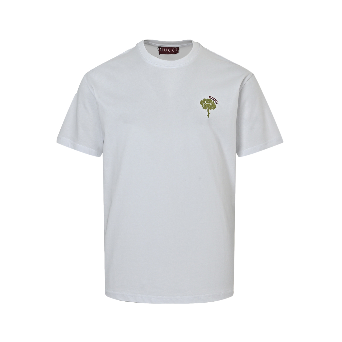 Gucci 25ss chest rose embroidered short sleeve