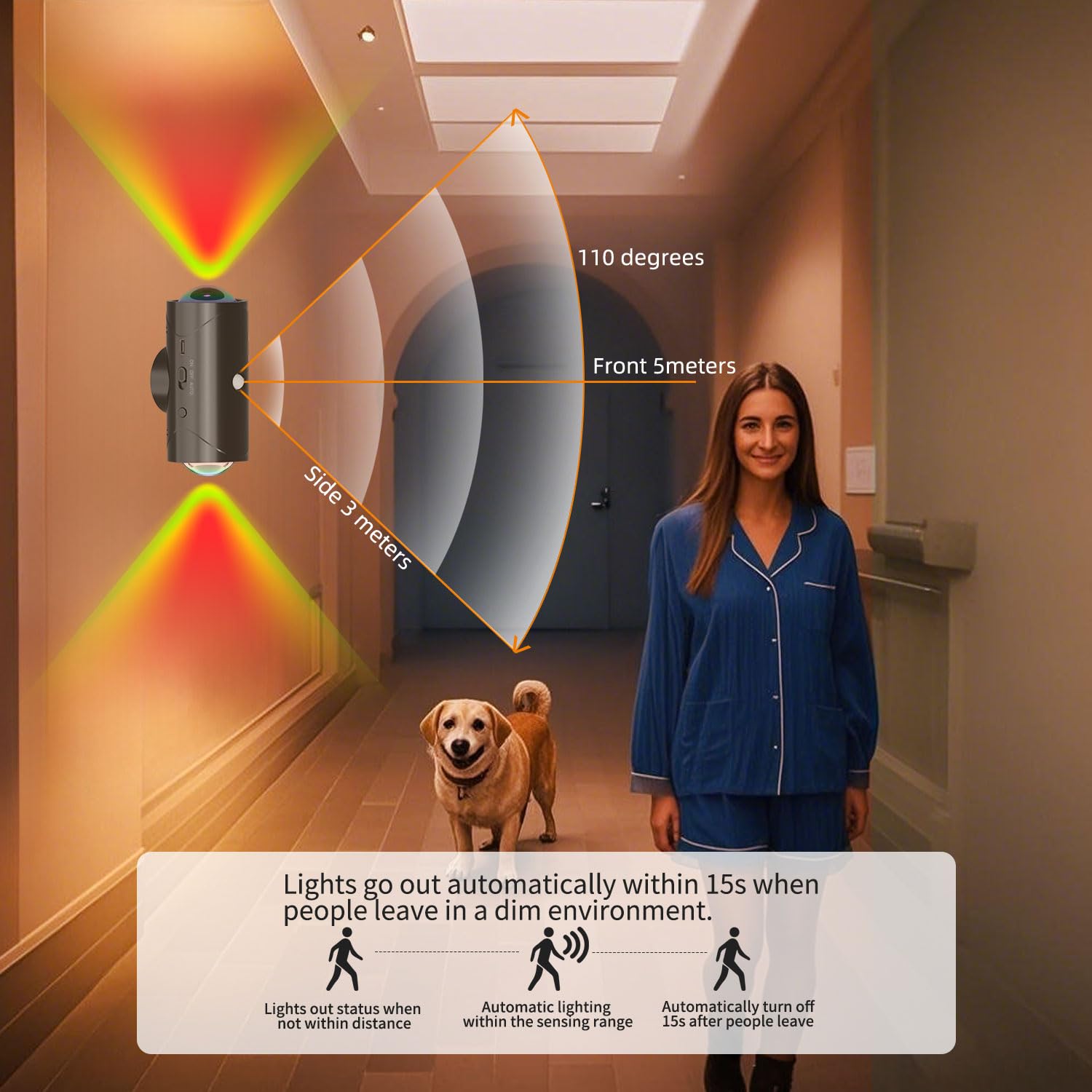 🔥USB Rechargeable LED Night Light with Move Sensor, RGB Gradient Ambient Light