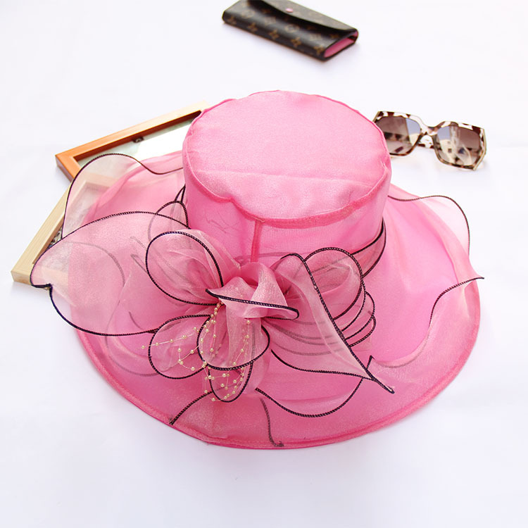 (🔥Last Day Promotion-SAVE 50% OFF)-Elegant Lady Wide Brim Flower Sun Hat - BUY 2 GET 10% OFF