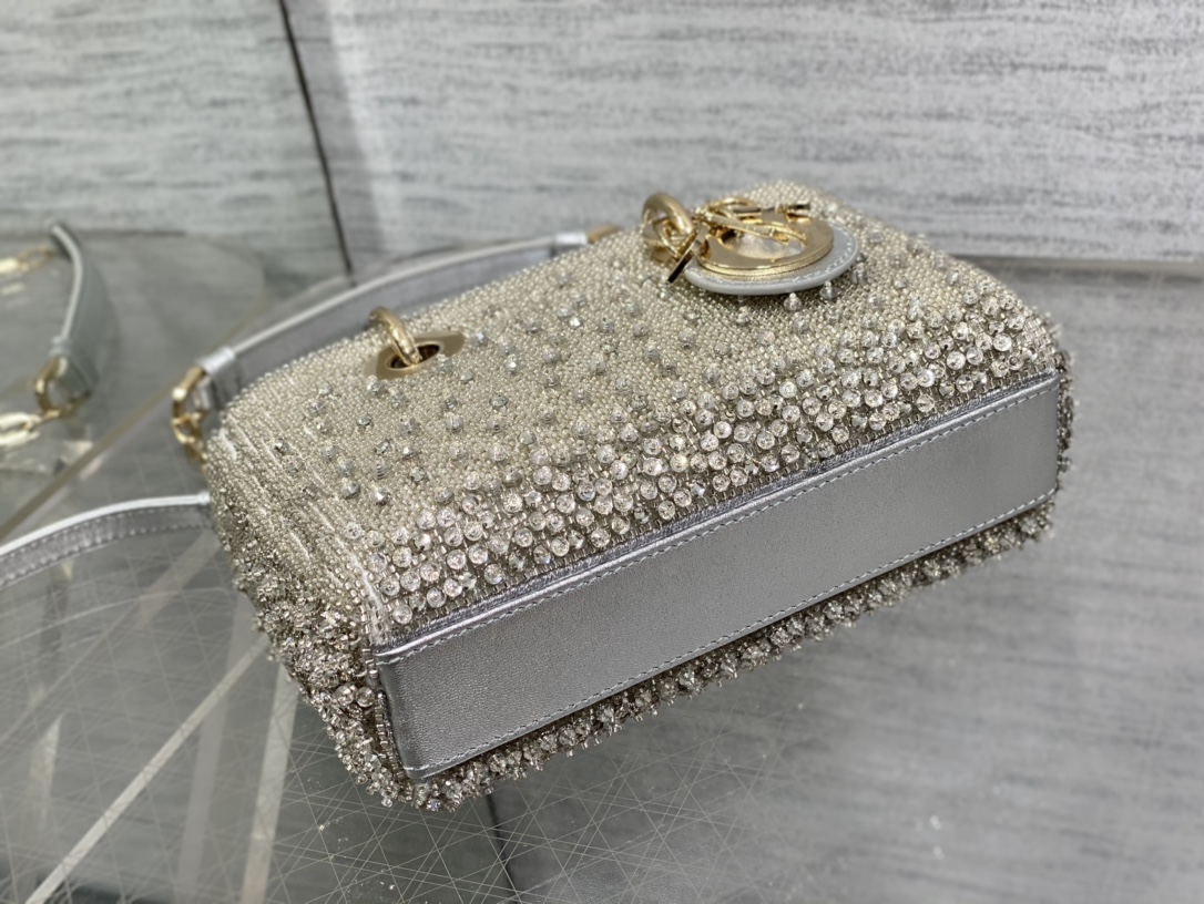 Dior Lady Limited Edition Beaded Horizontal Edition Princess Diana Bag