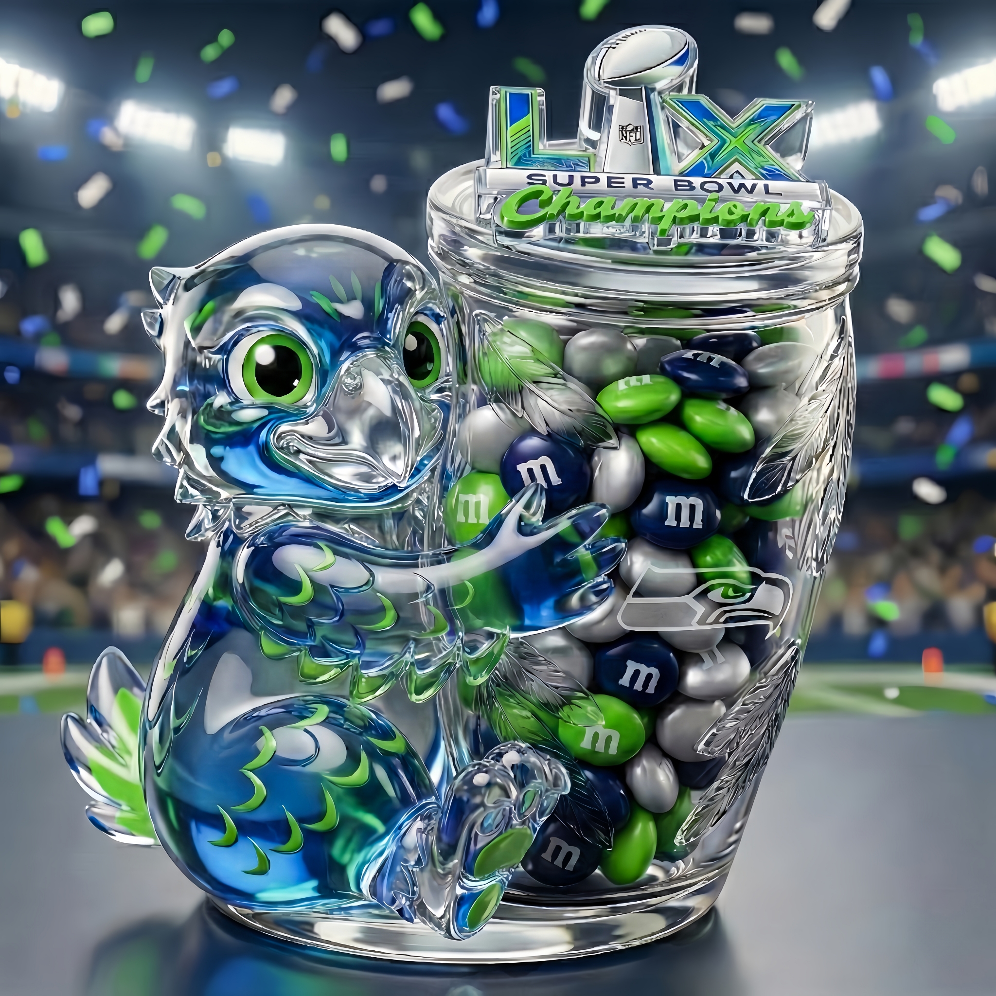 Seattle Seahawks – Super Bowl LX Champions Commemorative Candy Jar