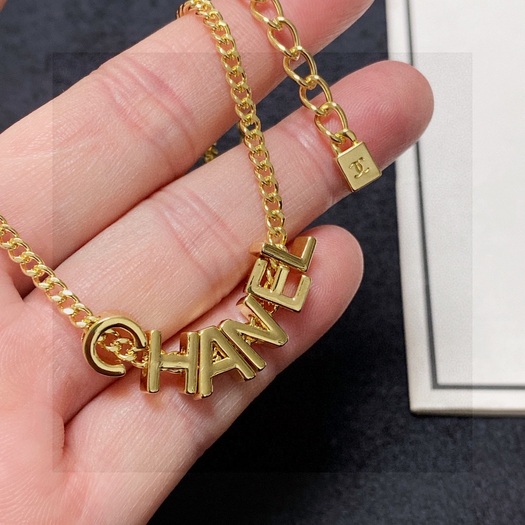 Chanel's latest letter gold necklace