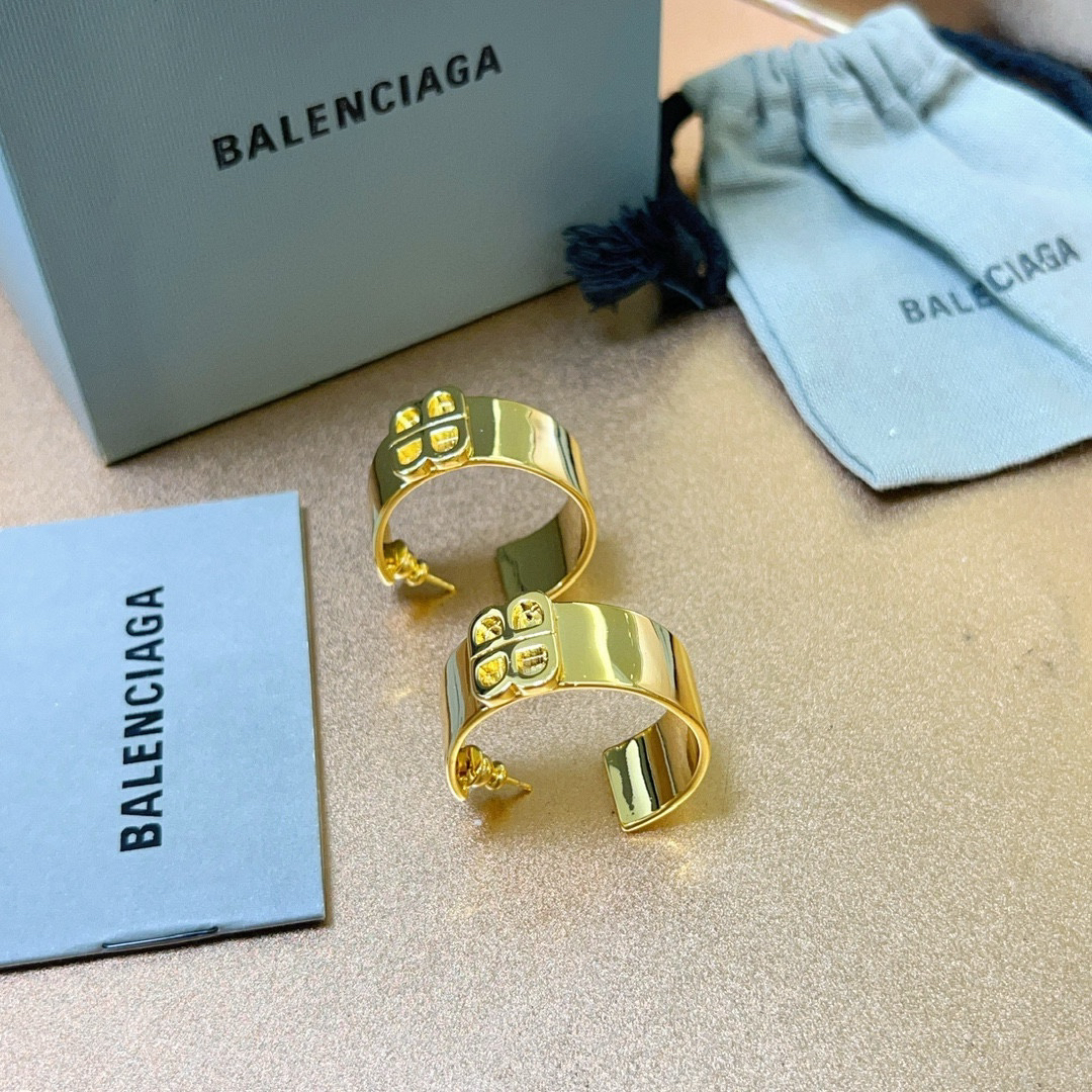 Balenciaga BB Hoop Earrings