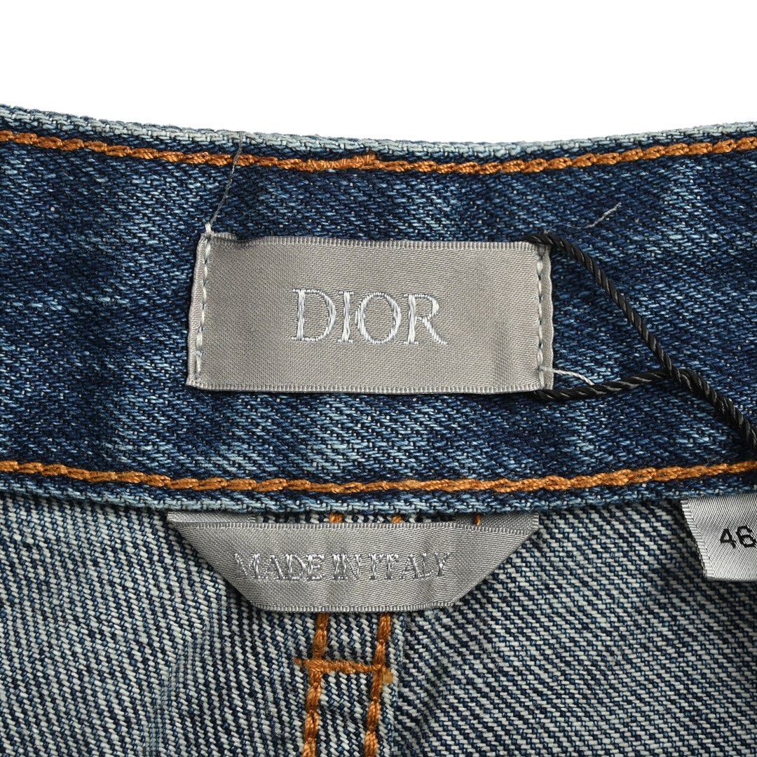 Dior 24ss signature embroidered work denim trousers