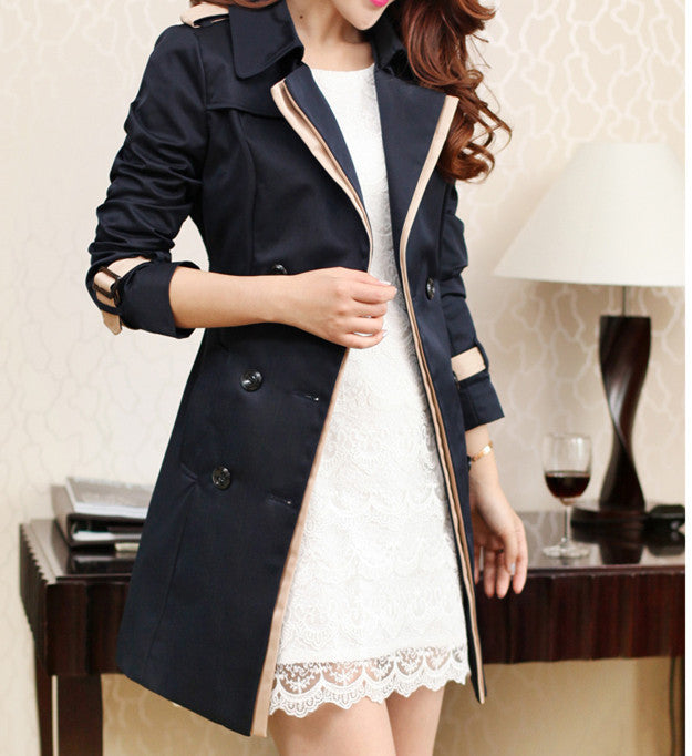 Korean Style Slim Fit Trench Coat for Women