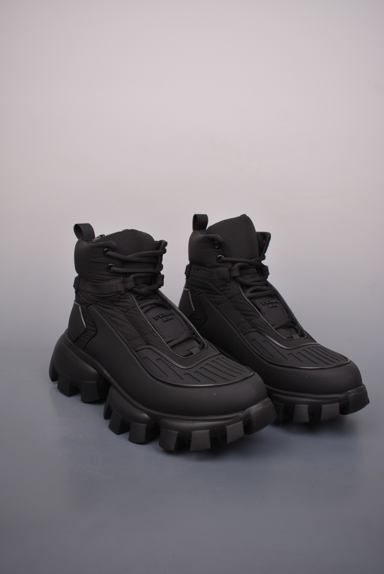 Prada Downtown High Top Sneakers Black