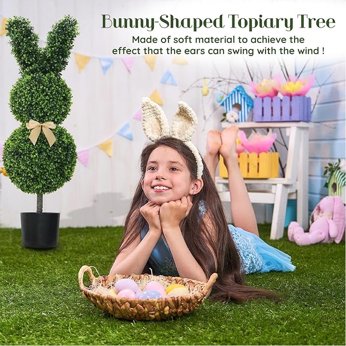 🐰Handmade Rabbit Shaped Topiary Trees💥The cutest bunny decoration🌳