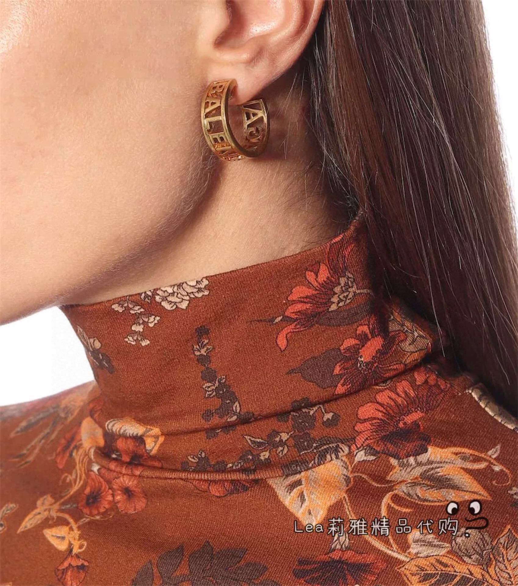 Balenciaga Hollow Font Earrings