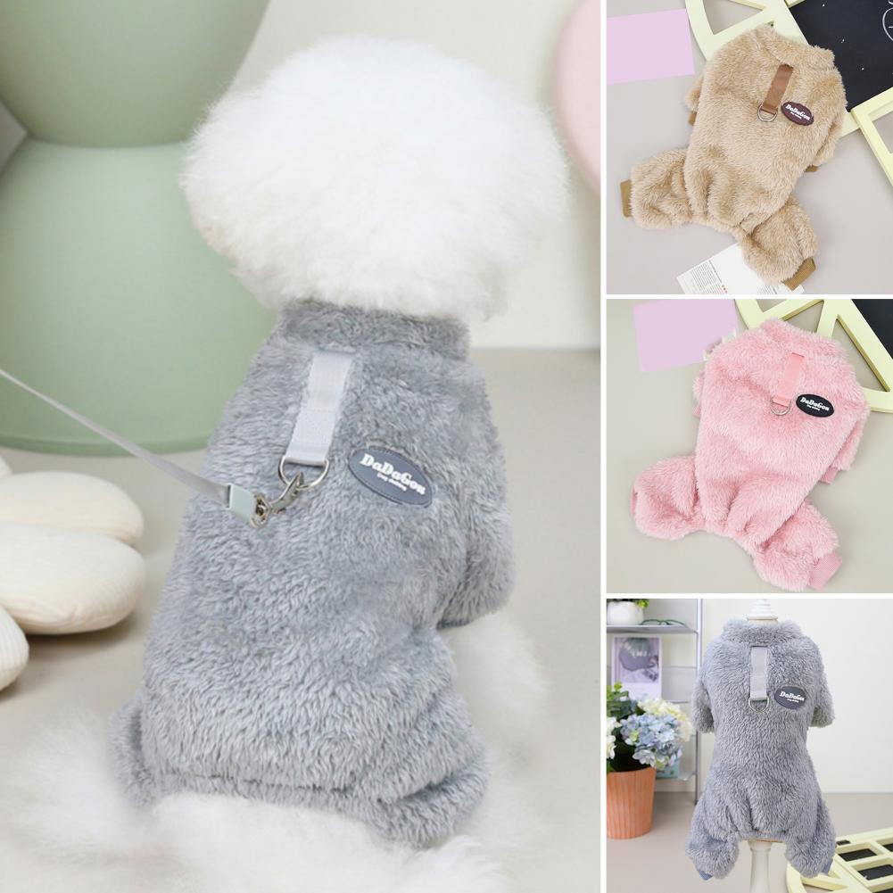 (🔥Last Day Promotion-SAVE 50% OFF) Fleece Pet Elastic Jumpsuit with Pull Ring-BUY 3 GET 15% OFF & FREE SHIPPING