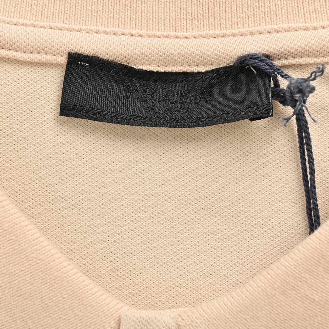 Prada 24ss apricot triangle logo polo short sleeve