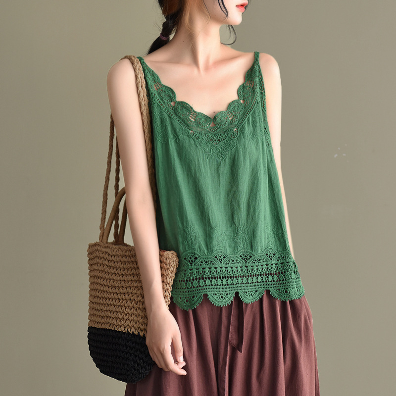 Vintage Jacquard Weave Comfy Tank Top