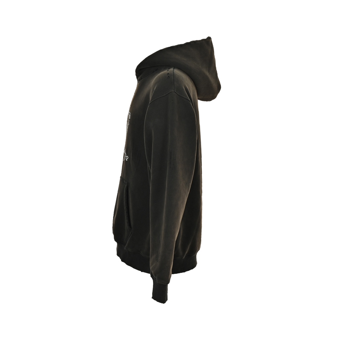 Balenciaga 24Fw Crown Rhinestone Plush Hoodie