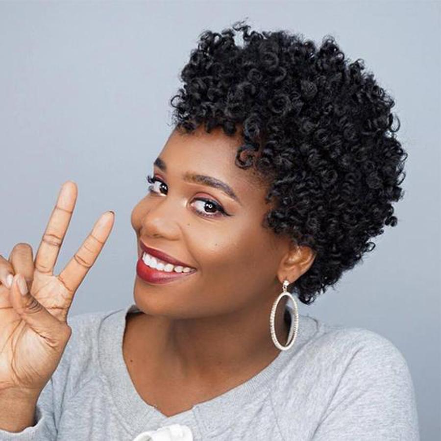 Luna 055 Women Spiral Short Curly Afro Hair Wig for Affrican American