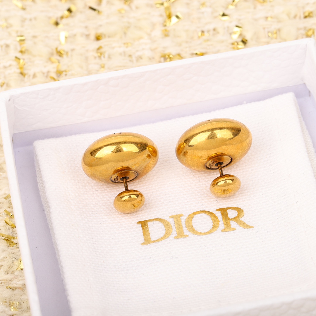 Dior Vintage Golden Egg Earrings