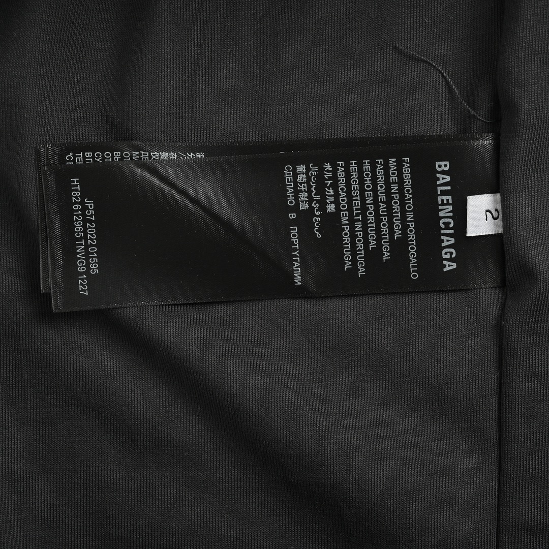 Balenciaga 24ss reverse wear three-dimensional thick rubber letter print short sleeve