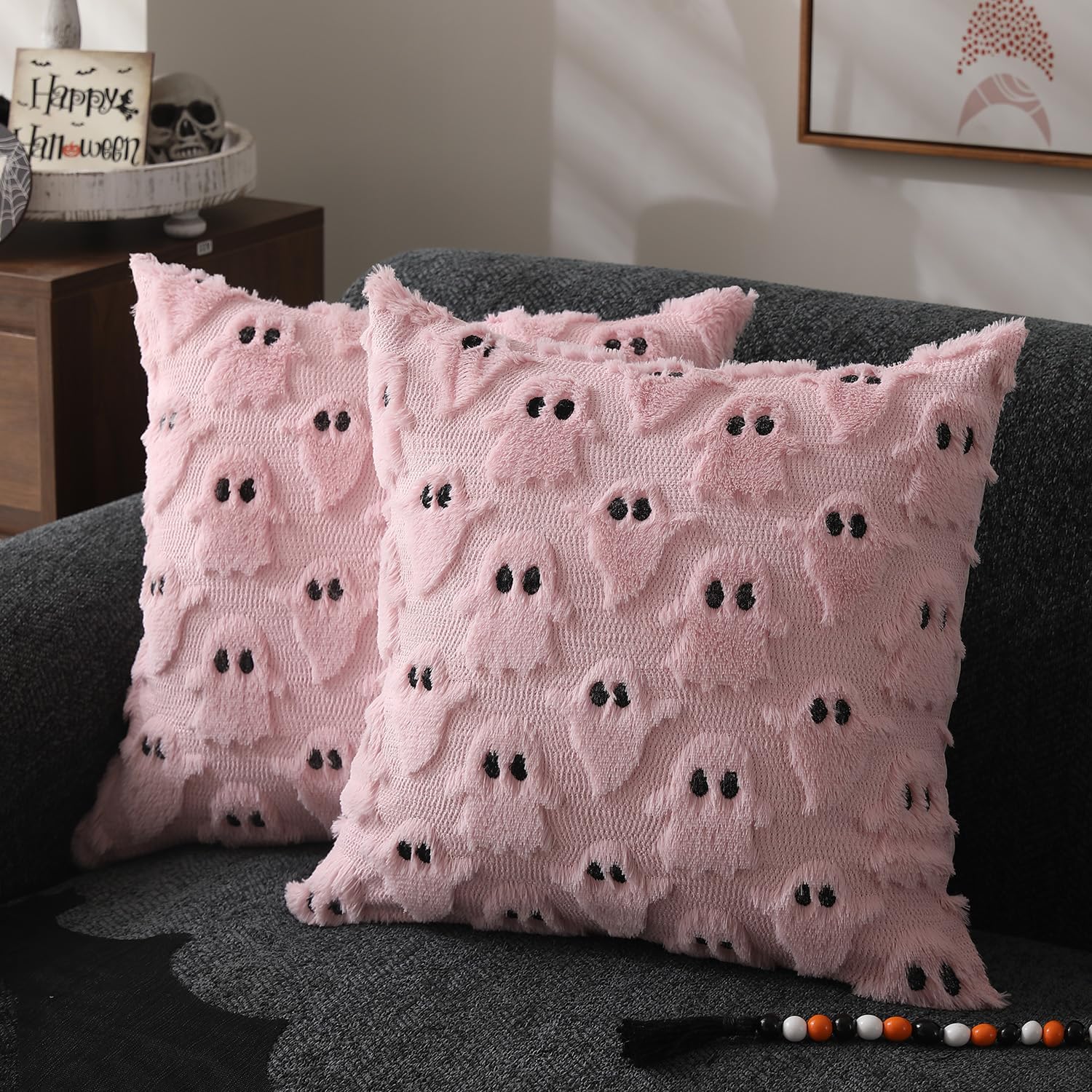 🍁Fall Decorations👻Soft Plush Fur Wool Throw Pillow Cases