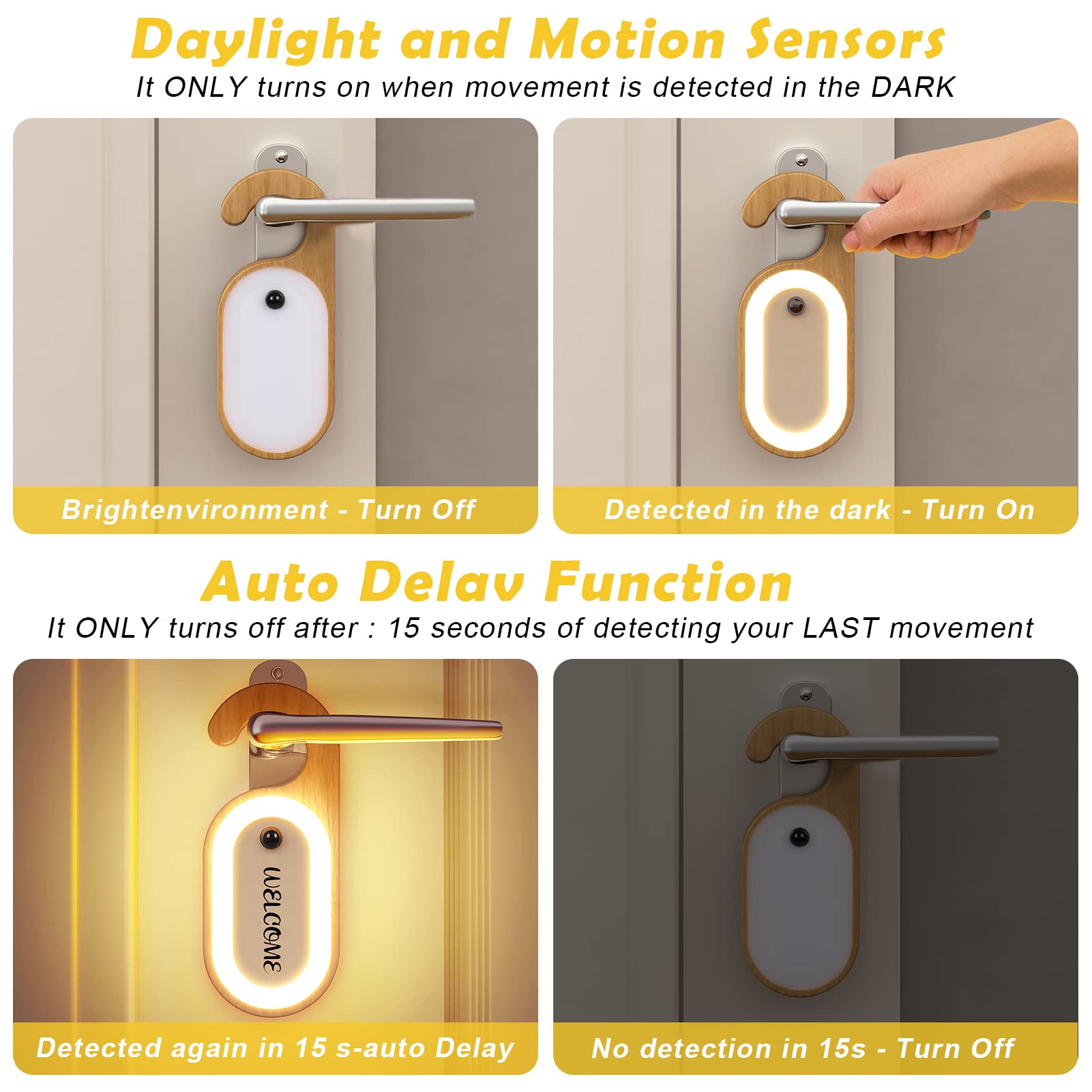 🔥Last Day 49% OFF🔥Wooden Message Memo Motion Sensor Night Light