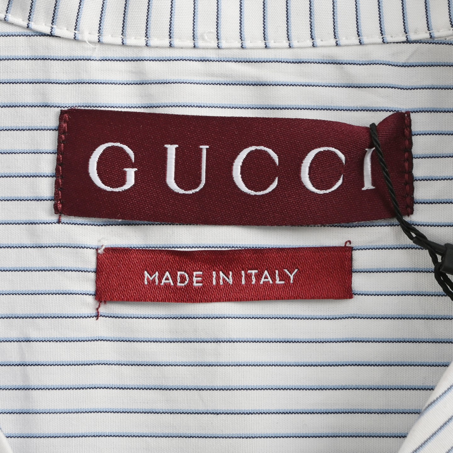 Gucci 25ss laser logo vertical stripe short sleeve shirt