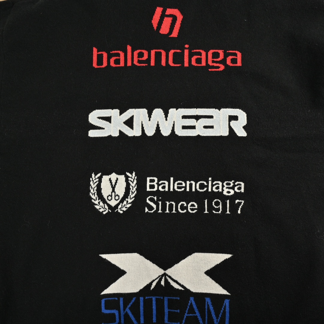 Balenciaga 24Fw Ski Collection Multi-Monograph Turtleneck Sweater