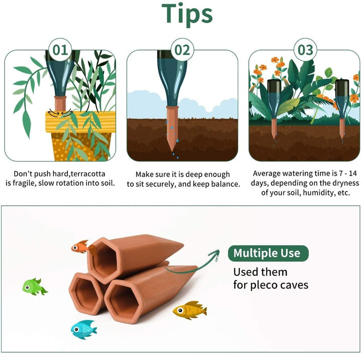 🔥[Summer Hot Sale-SAVE 50% OFF]4Pcs/Pack Terracotta Watering Devices for Indoor Outdoor Plants❤️❤️