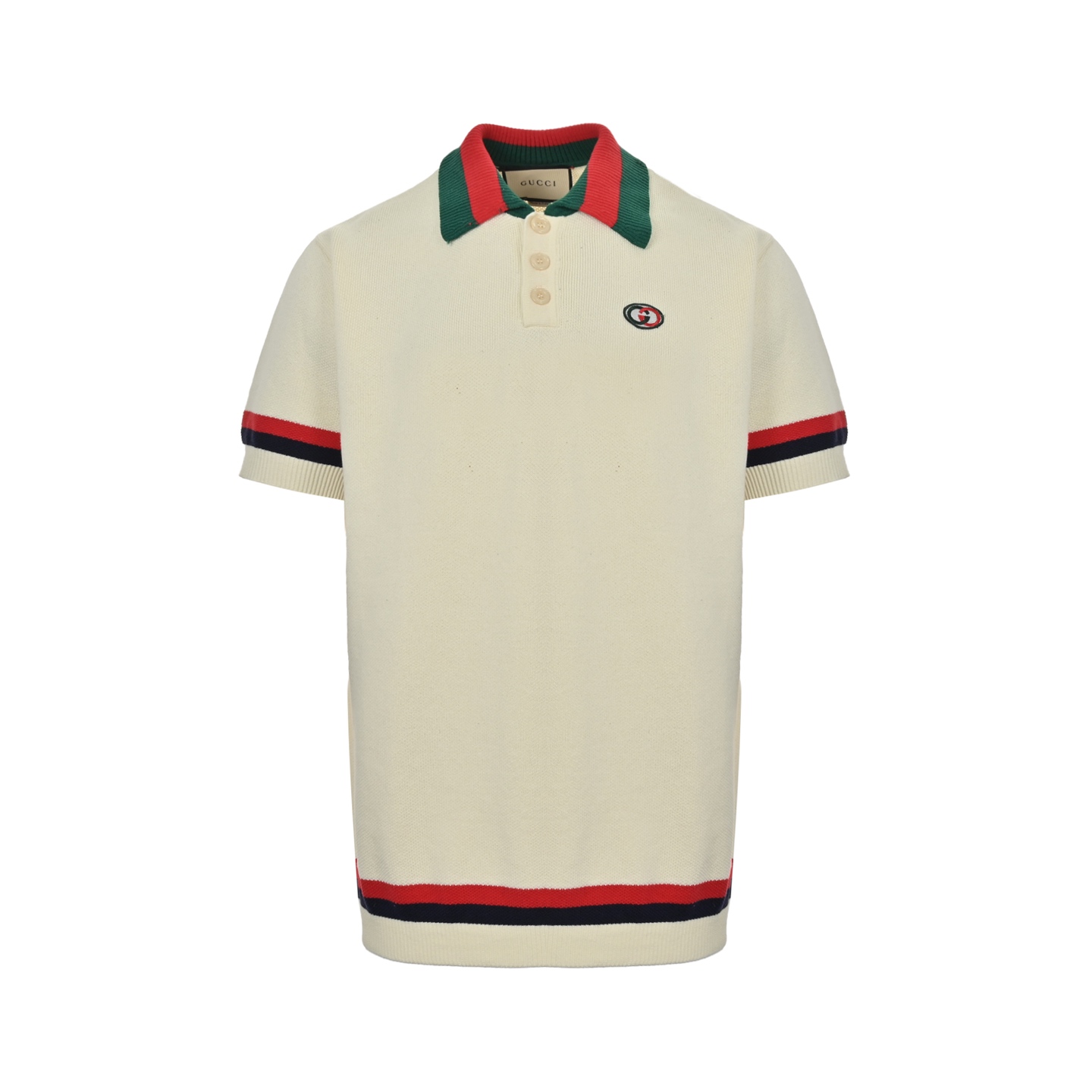 Gucci Double G embroidered polo knit short sleeves
