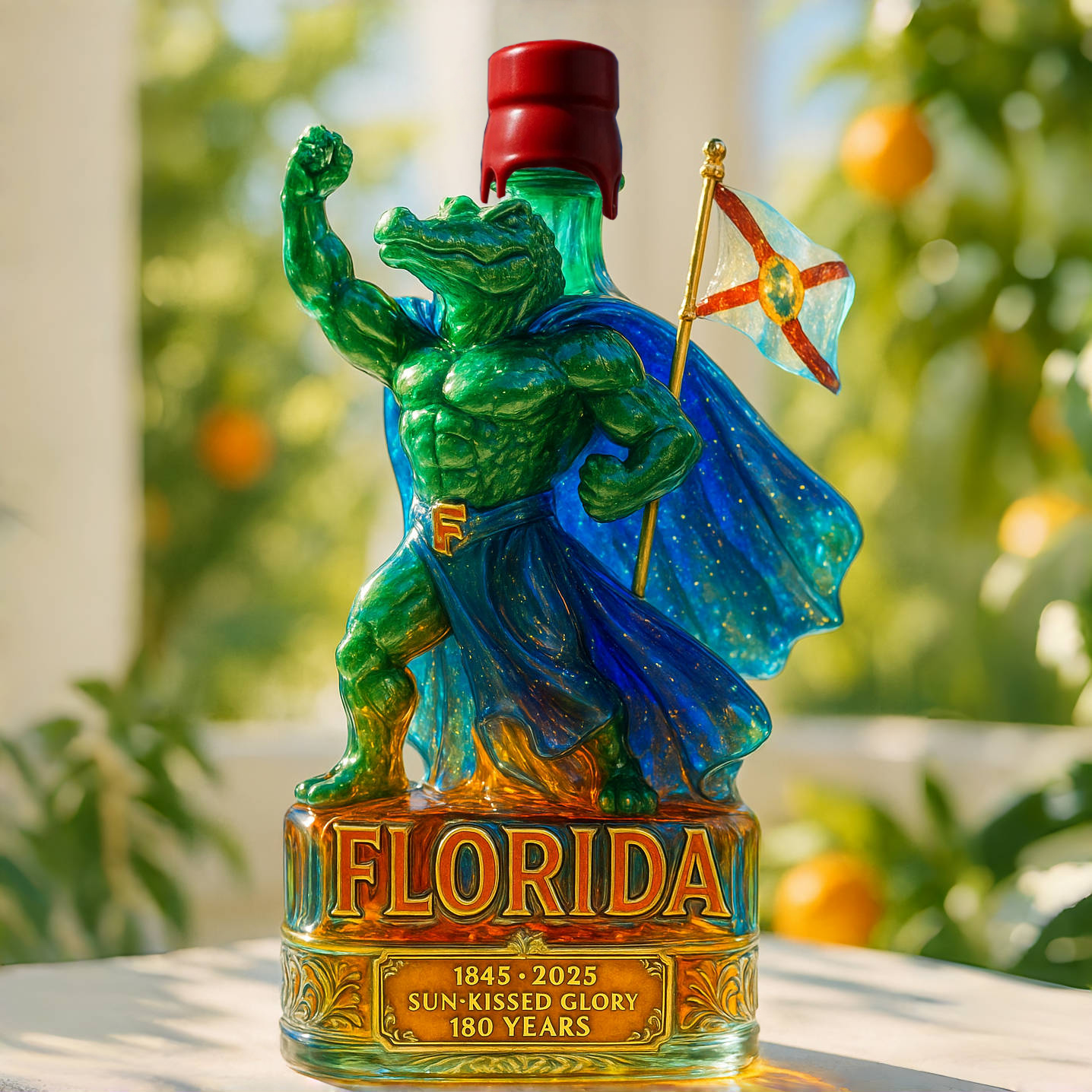 Florida 180th Anniversary Whiskey Bottle