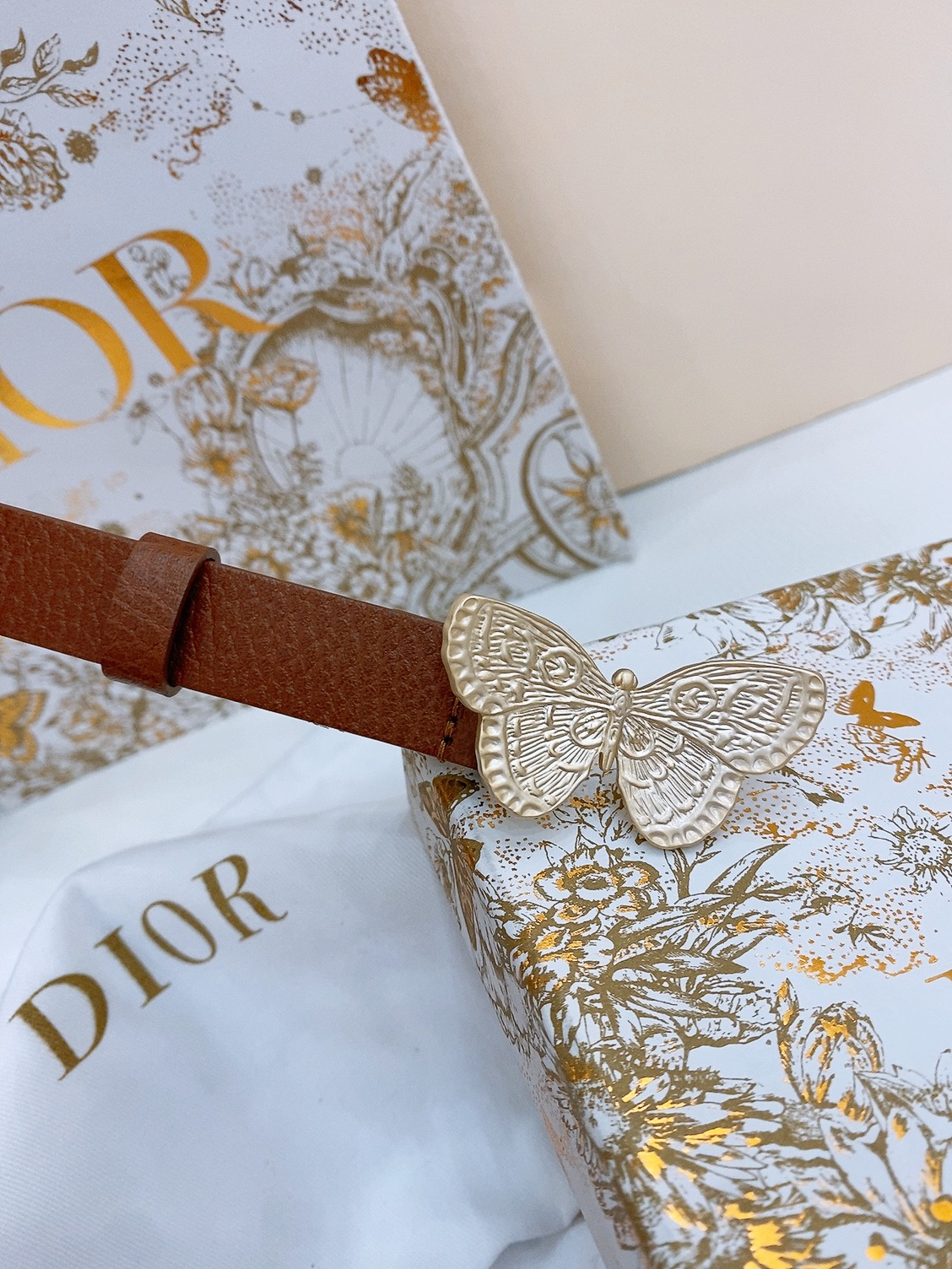 Dior Saddle Belt Cowhide Leather Belt 2.0CM Width
