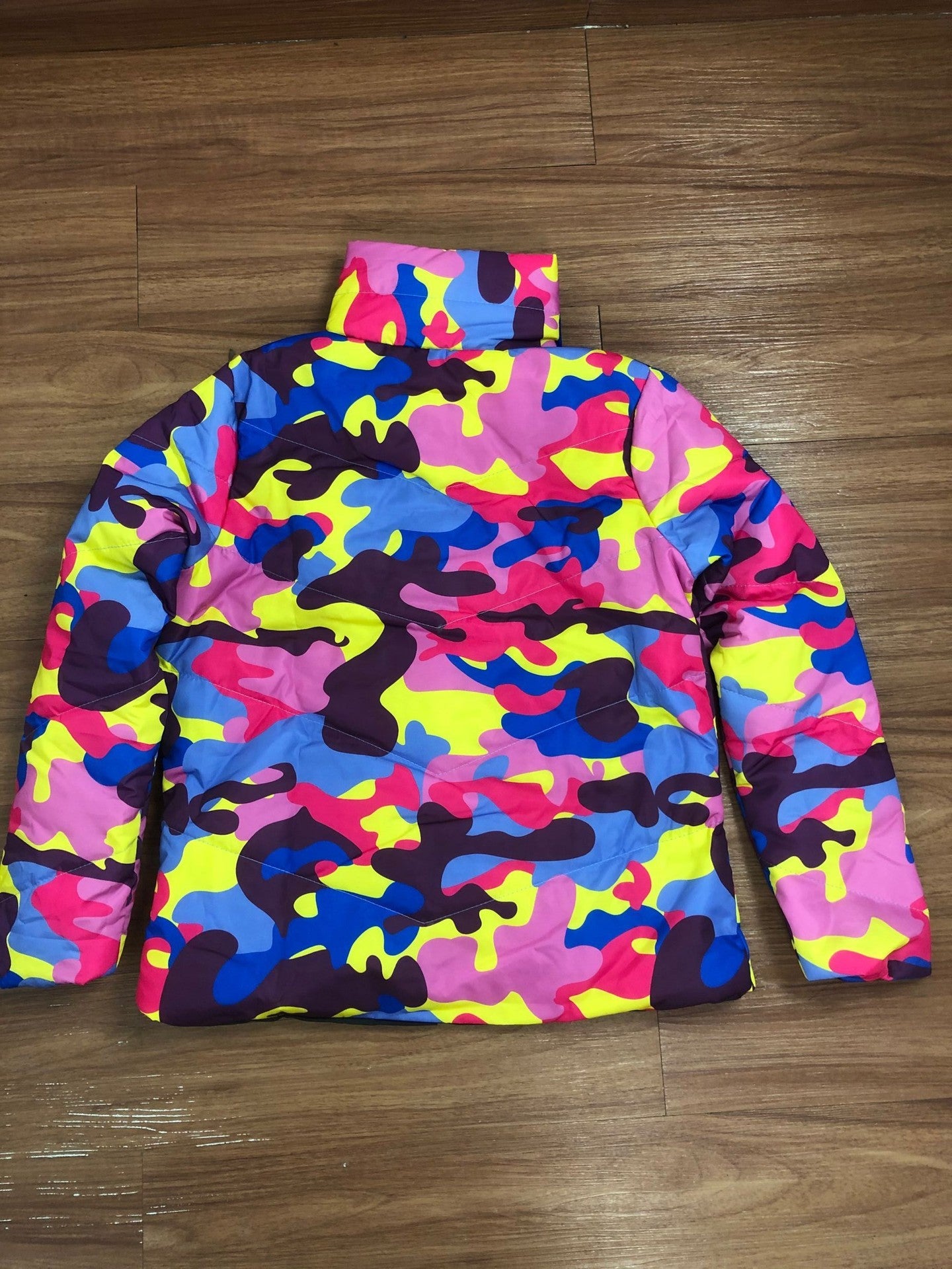 Women Clothing Wearable Colorful Camouflage Printing Dyeing Bread Coat down Jacket Cotton Padded Jacket