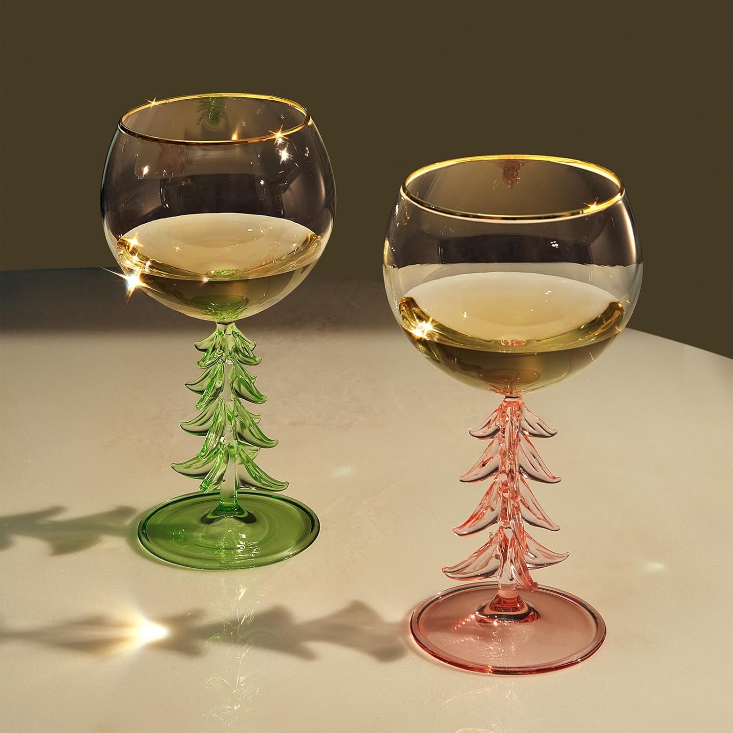 🎅2024 Christmas Promos🔥Crystal Christmas Holiday Tree Stemmed Wine Glass