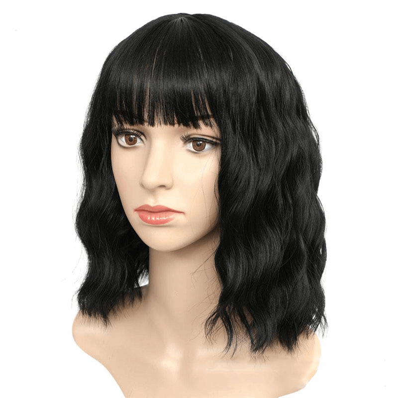 Luna 020 Short Bob Curly African American Wigs with Bangs