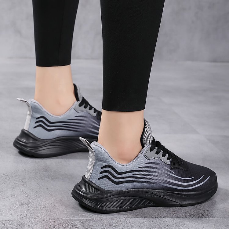 Women's Candy Color Lace-Up Mesh Sneakers