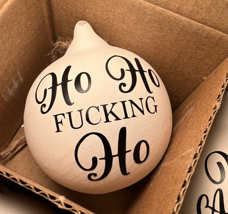 🎄🎁Christmas Rude Swear Word Baubles 🙊