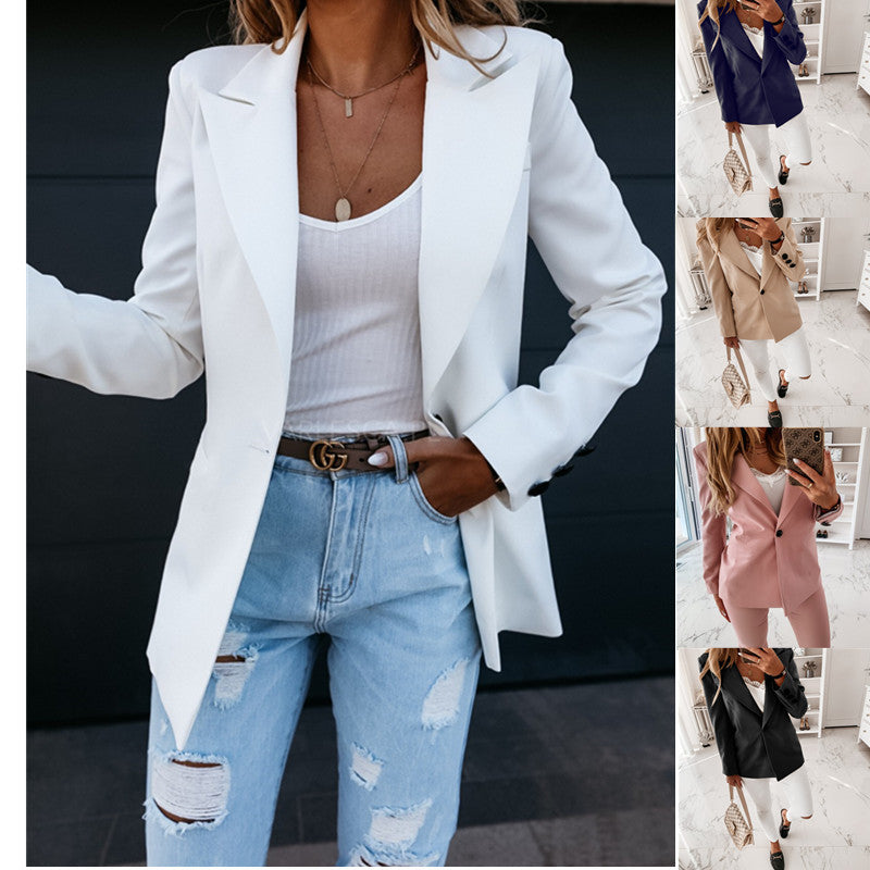 Long sleeve suit collar button suit jacket