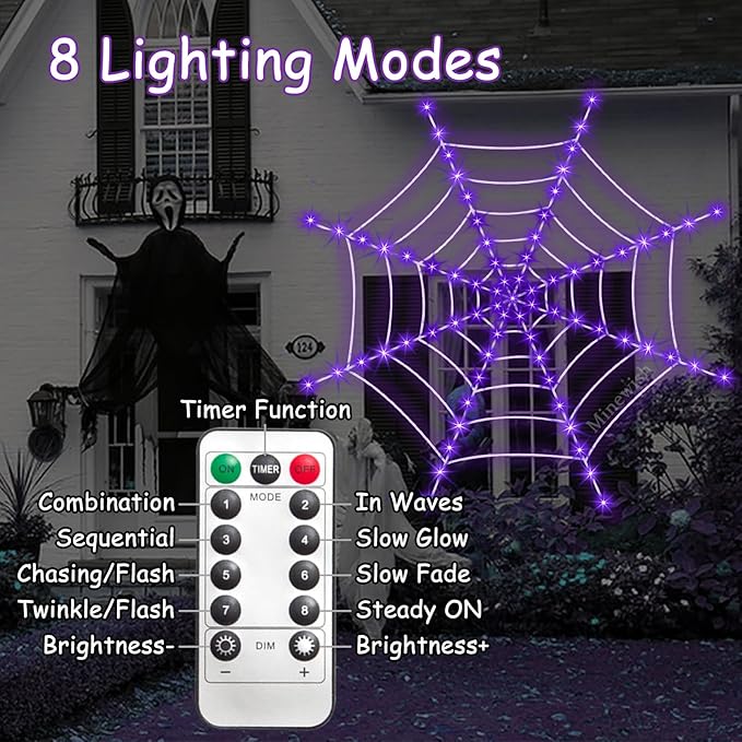 🔥On Sale🔥Halloween Decorations Spider Web Lights