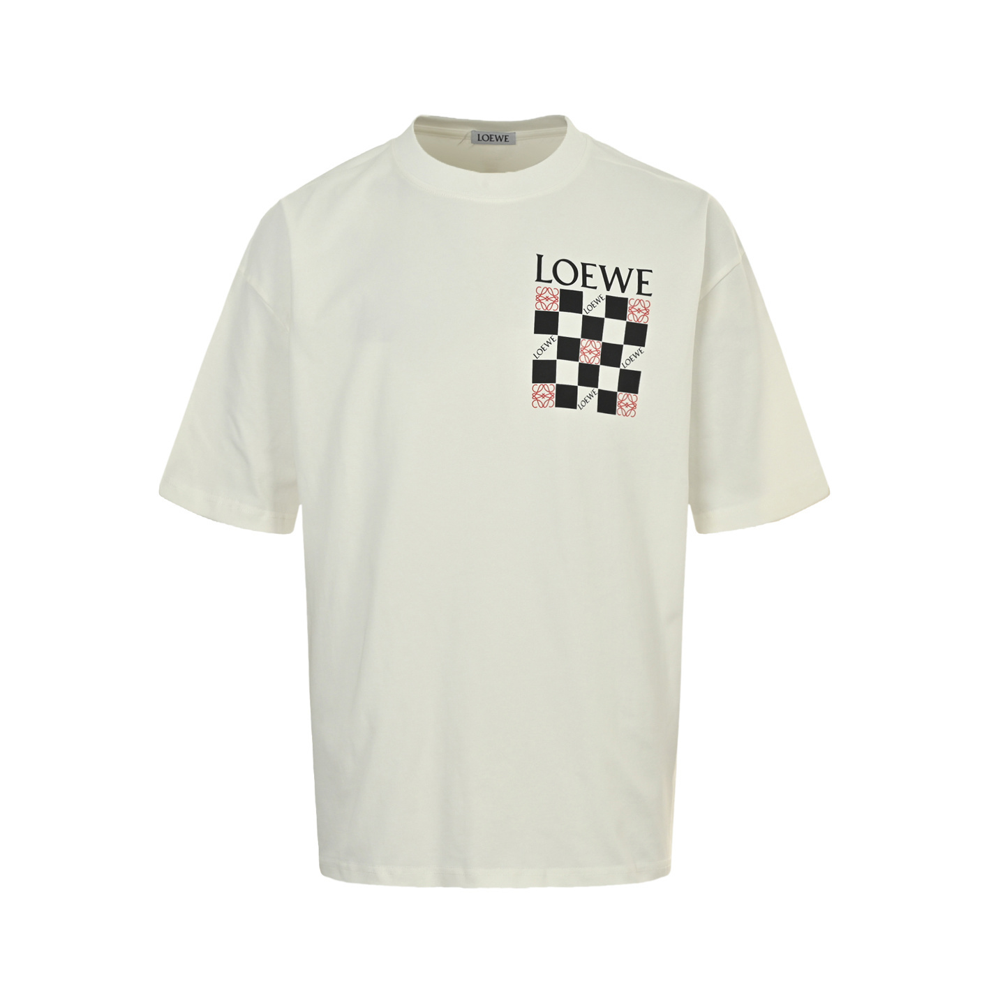 Loewe 25ss checkerboard print short-sleeve shirt