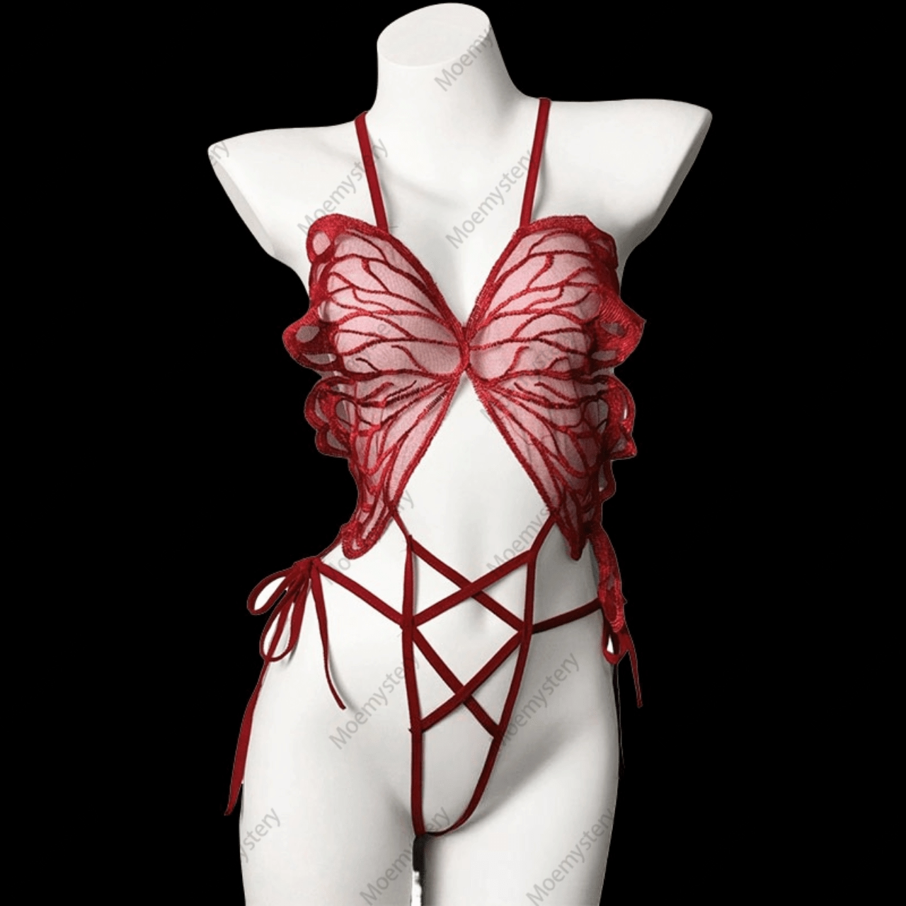 Butterfly Hollow Out See Through Jumpsuit Lingerie