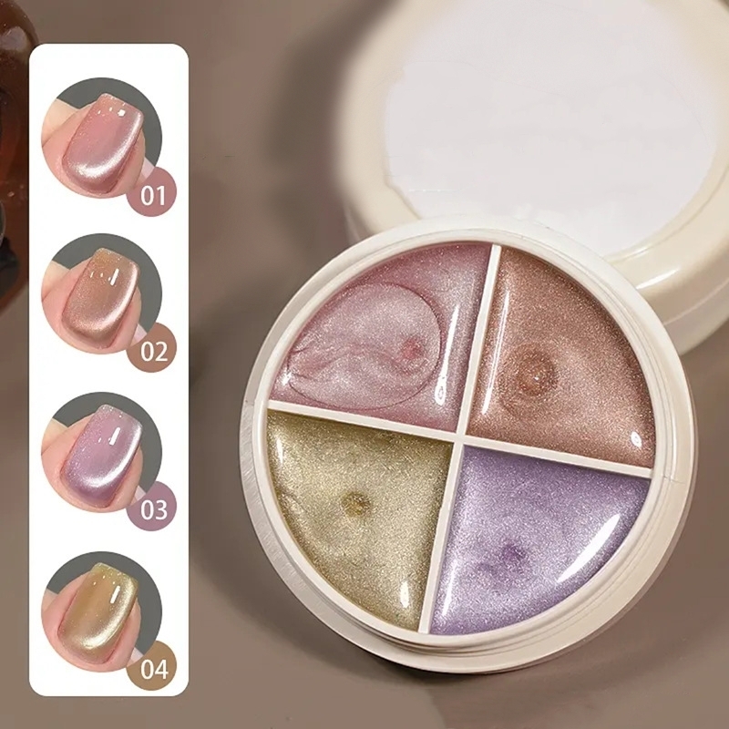 👍Last Day Promotion 60% OFF💥GLITTER CAT EYE - 4 Color Solid Nail Gel New Nail Polish Plate Uv Mousse Cream Manicure