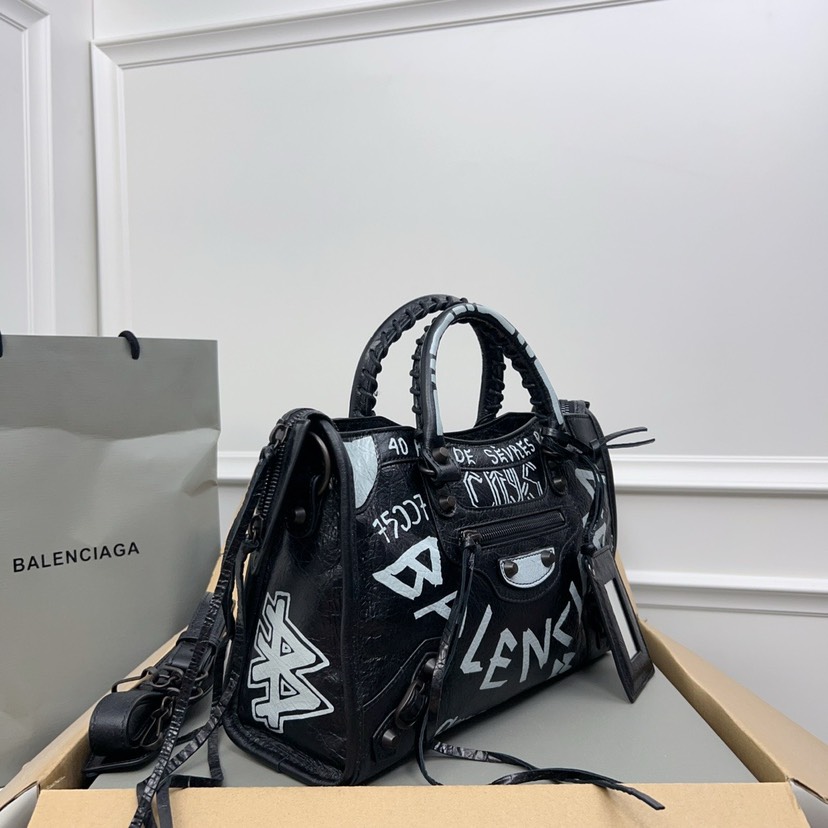 Balenciaga Mini City Graffiti Tote Bag