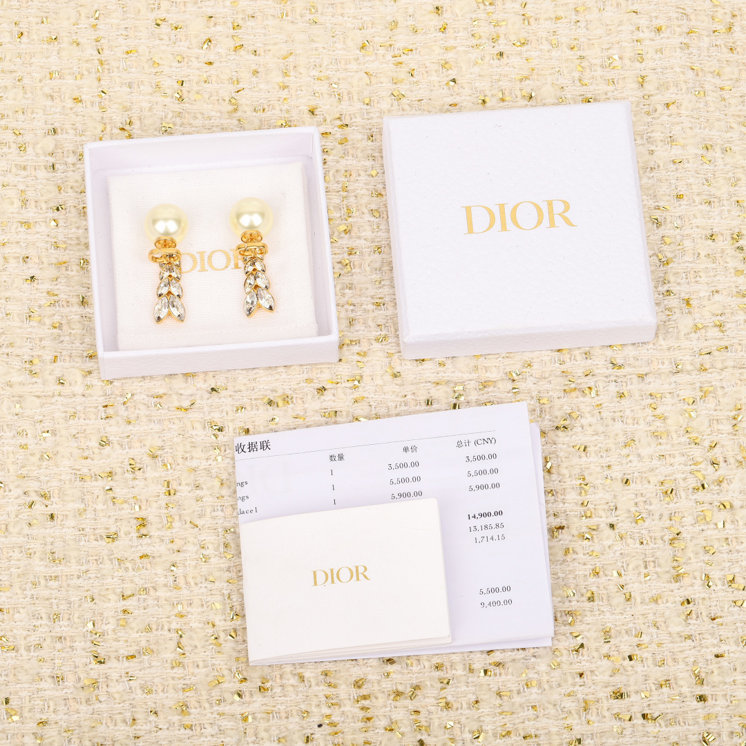 Dior wheat ear pearl earrings