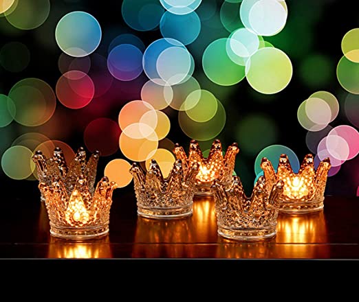 【Buy More Free More】Handcrafted 4 In 1 Crown Glass Tealight Candle Holder For Wedding