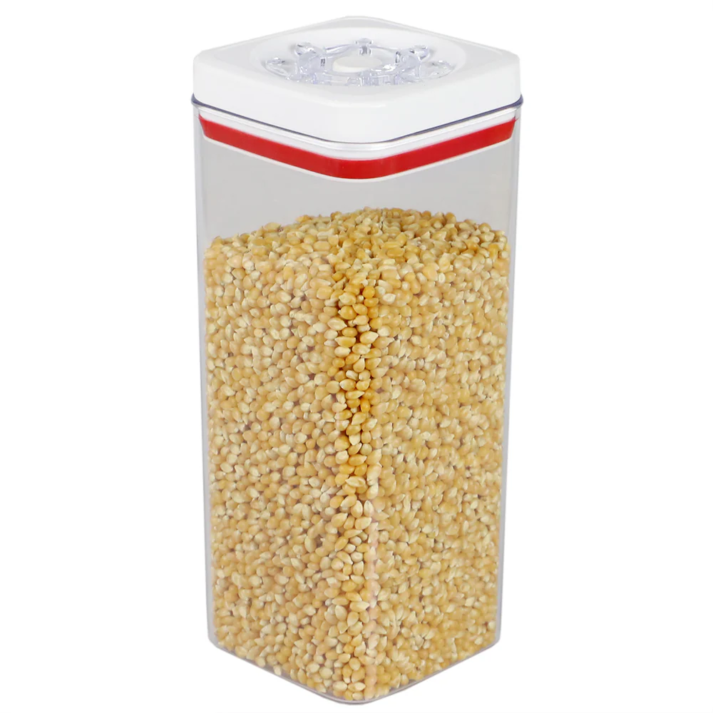 Home Basics 4 Piece Twist N..Lock Air-Tight Plastic Square Canister Set, Clear