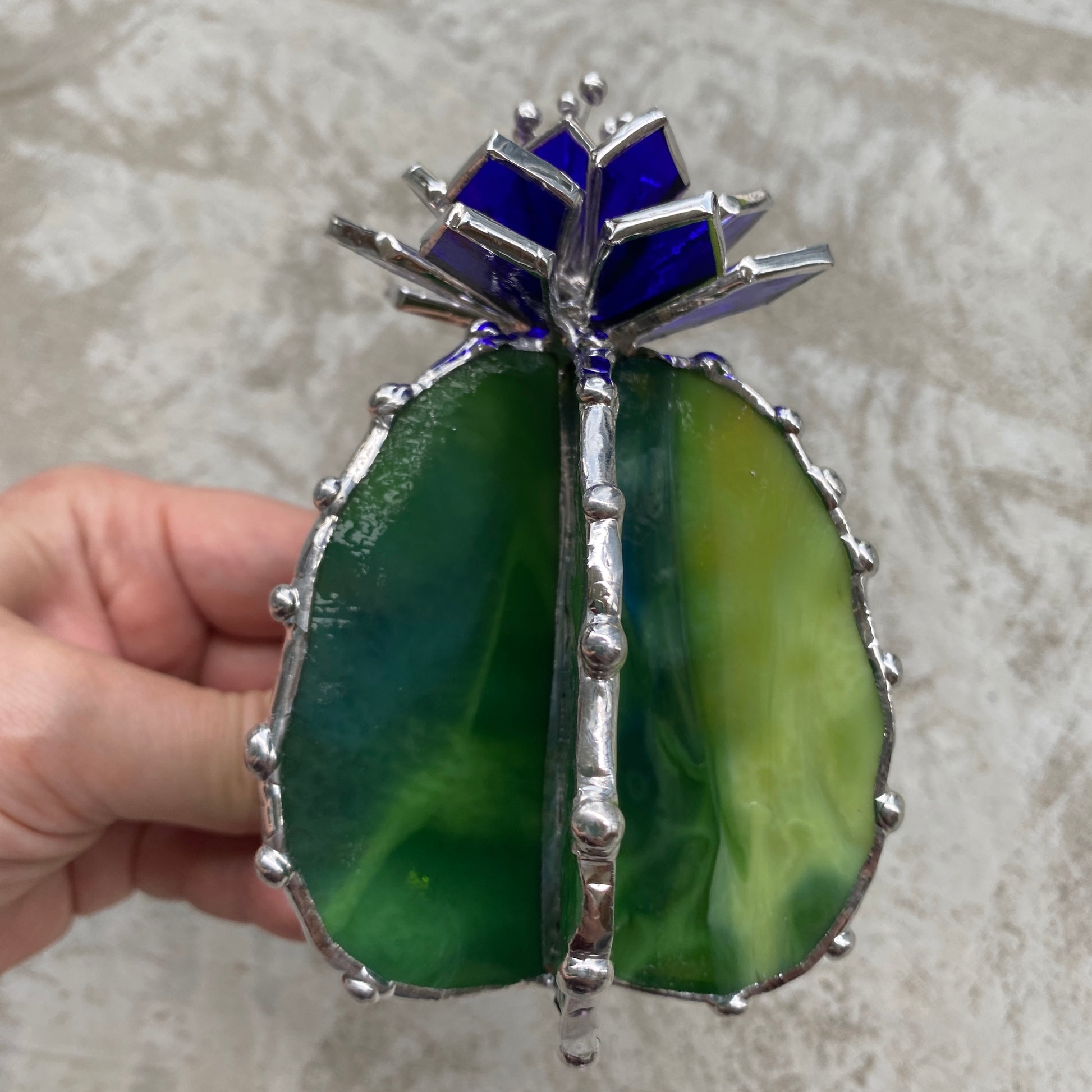 🌵🌈 Handmade Stained Glass Cactus Flower