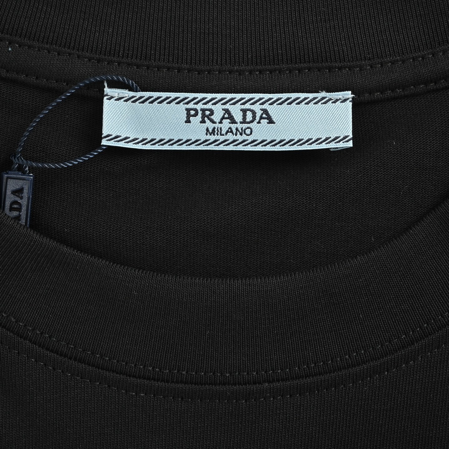Prada 25ss triangle logo embroidered inkjet short sleeve